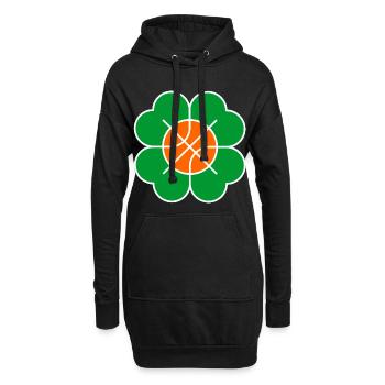 Basketball-Blume - Kleeblatt - Hoodie-Kleid - Schwarz - Vorne