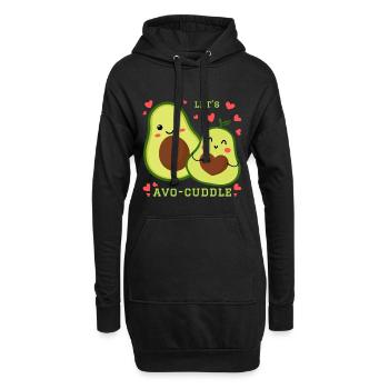 Permet à Avo-Cuddle Avocat de se blottir dans un dessin animé kawaii - Sweat-shirt à capuche long Femme - noir - Devant