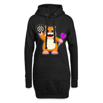 Cible de fléchettes de hamster - Sweat-shirt à capuche long Femme - noir - Devant