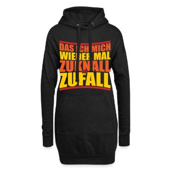 Zuknall Zufall saufen feiern | Farben änderbar - Hoodie-Kleid - Schwarz - Vorne