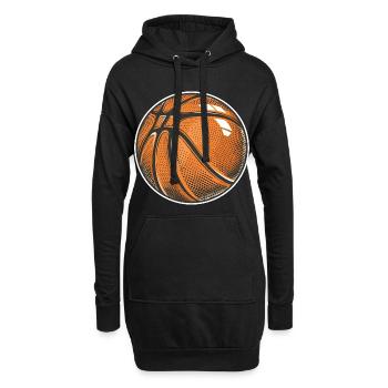 Basketball Ball Grafik - Hoodie-Kleid - Schwarz - Vorne