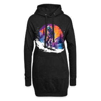 Snowboard des années 80 - Sweat-shirt à capuche long Femme - noir - Devant