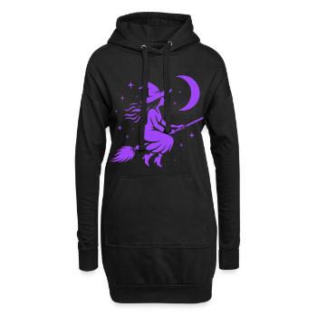 Sorcière Lune volante Witchcore Motif - Sweat-shirt à capuche long Femme - noir - Devant