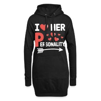 I Heart Her Personality Witzige Liebe Spruch - Hoodie-Kleid - Schwarz - Vorne