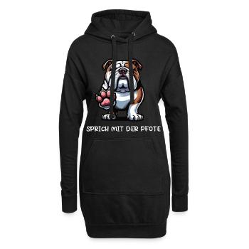 Parlez avec la patte Bulldog anglais Tyran - Sweat-shirt à capuche long Femme - noir - Devant