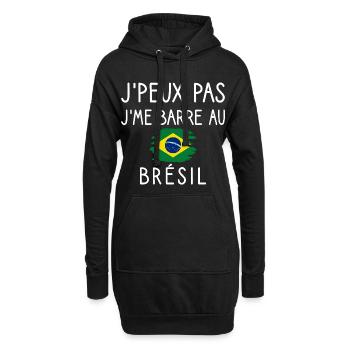 J’peux Pas J’me Barre au Brésil Humour Voyage - Sweat-shirt à capuche long Femme - noir - Devant