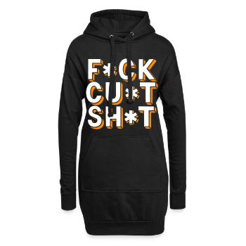 Schimpfwörter Zensierter Text - Hoodie-Kleid - Schwarz - Vorne