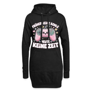 Motif de slogan rétro GamePad Design - Sweat-shirt à capuche long Femme - noir - Devant