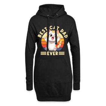 Chat Meilleur Chat Papa Jamais Chat Papa Drôle Dicton - Sweat-shirt à capuche long Femme - noir - Devant