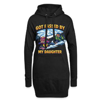 Skifahren Got Passed by My Daughter Family Trip - Hoodie-Kleid - Schwarz - Vorne