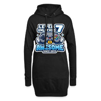 Level 7 Unlocked Awesome 2019 Geburtstag - Hoodie-Kleid - Schwarz - Vorne