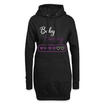 Cœur de chargement de bébé - Sweat-shirt à capuche long Femme - noir - Devant