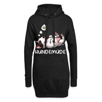 Hundemüde Miniatur Bullterrier Bully Bullterrier - Hoodie-Kleid - Schwarz - Vorne