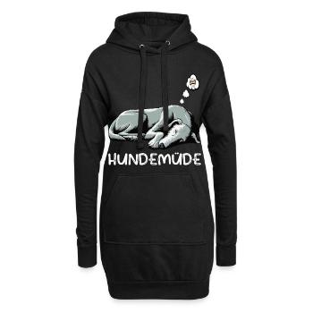 Hundemüde Irischer Wolfshund Wolfshundbesitzer - Hoodie-Kleid - Schwarz - Vorne