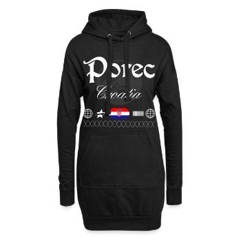 Souvenir de voyage de la Croatie de Poreč Croatia Streetwear - Sweat-shirt à capuche long Femme - noir - Devant