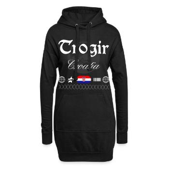 Trogir Kroatien Streetwear Reise Souvenir - Hoodie-Kleid - Schwarz - Vorne