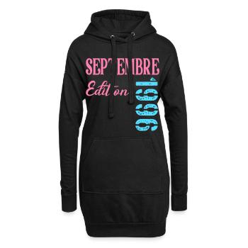 Français 30e Anniversaire, Septembre 1996 - Sweat-shirt à capuche long Femme - noir - Devant
