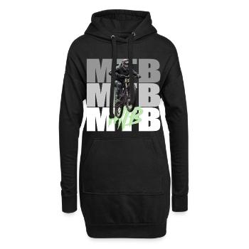 VTT - Sweat-shirt à capuche long Femme - noir - Devant