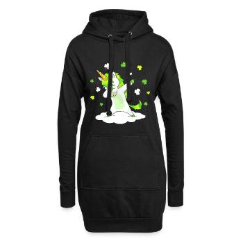 Irish Dabbing Unicorn St Patricks Day - Sweat-shirt à capuche long Femme - noir - Devant