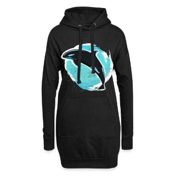 Orque tueur de baleine - Sweat-shirt à capuche long Femme - noir - Devant