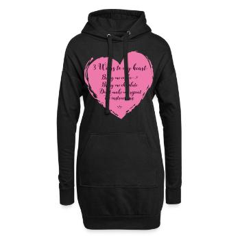 Herz Heart Kaffee Schokolade coffee chocolate Fun - Hoodie-Kleid - Schwarz - Vorne