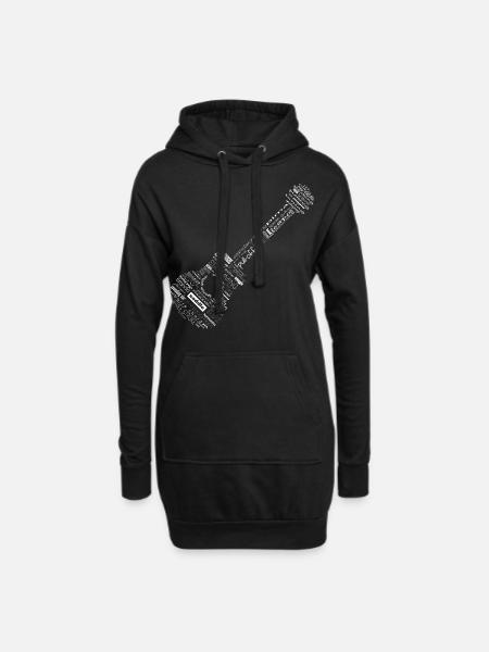 Guitar in words - Hoodie Dress - black