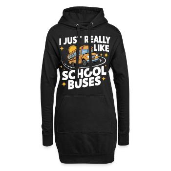 Bus Busfahrer Schulbus - Hoodie-Kleid - Schwarz - Vorne