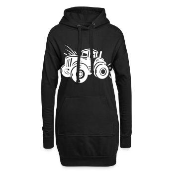 Silhouette d’agriculteur de tracteur - Sweat-shirt à capuche long Femme - noir - Devant