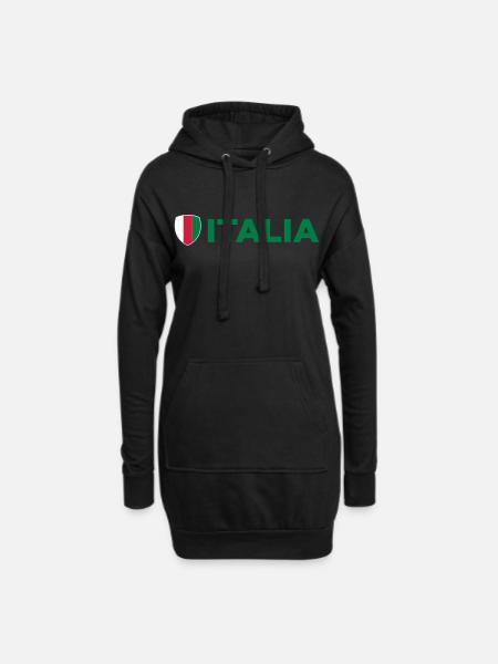 Nationalflagge von Italien - Hoodie-Kleid - Schwarz