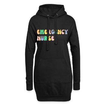 Notfall-Krankenschwester - Hoodie-Kleid - Schwarz - Vorne