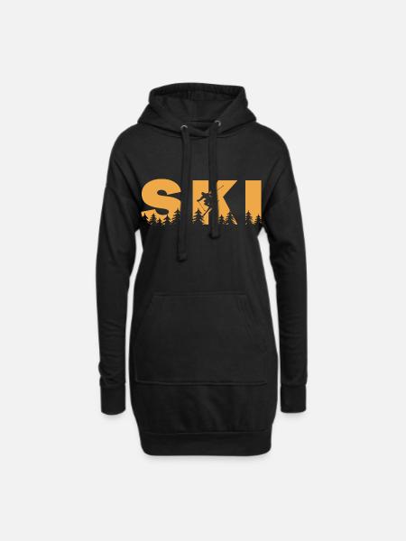 Ski. Ski Winter Sports - Hoodie Dress - black