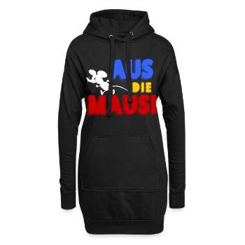 Aud die Maus!! - Hoodie-Kleid - Schwarz - Vorne
