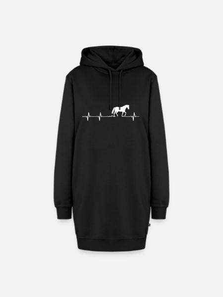 pferd - Hoodie-Kleid - Schwarz