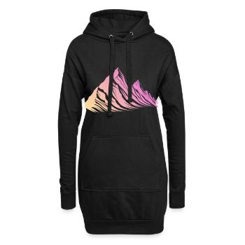 Berge Wandern Symbol - Hoodie-Kleid - Schwarz - Vorne