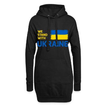 We stand with Ukraine Flagge - Hoodie-Kleid - Schwarz - Vorne
