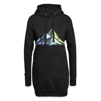 Montagnes Nature Silhouette - Sweat-shirt à capuche long Femme - noir - Devant