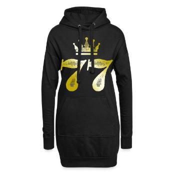 77 Numéro Couronne Or - Sweat-shirt à capuche long Femme - noir - Devant