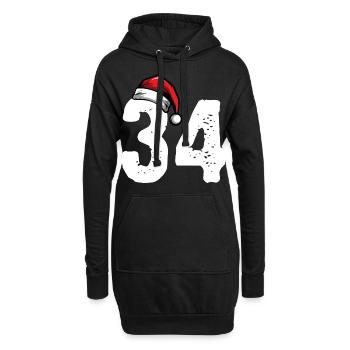 34 Numéro Noël - Sweat-shirt à capuche long Femme - noir - Devant