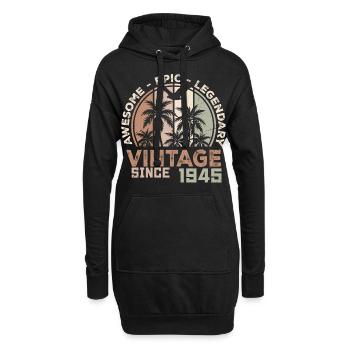 Geboren 1945 Geburtstagsgeschenk 1945 Vintage 1945 - Hoodie-Kleid - Schwarz - Vorne