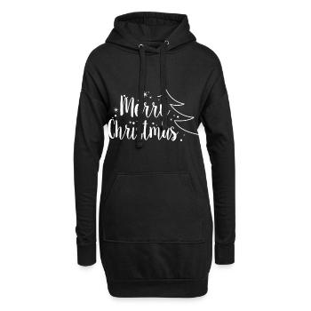 Joyeux Noël Beau sapin de Noël - Sweat-shirt à capuche long Femme - noir - Devant