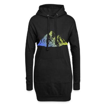 Paysage Montagnes Silhouette - Sweat-shirt à capuche long Femme - noir - Devant