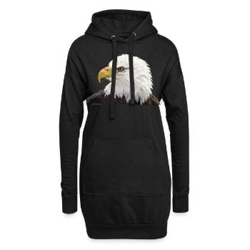 Weißkopfseeadler - Hoodie-Kleid - Schwarz - Vorne