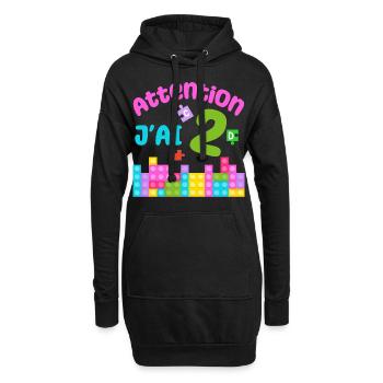 Geschenk 2 Jahre Geburtstag Ich bin 2 Jahre alt - Hoodie-Kleid - Schwarz - Vorne