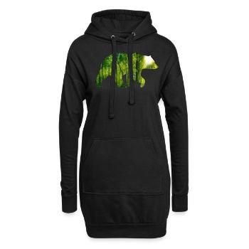 Bär Waldfreund Geschenkidee - Hoodie-Kleid - Schwarz - Vorne