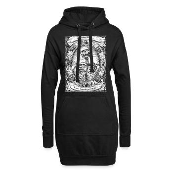 Cadeau occulte gothique squelette - Sweat-shirt à capuche long Femme - noir - Devant