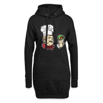 Döner Kebab Koch Geschenk - Hoodie-Kleid - Schwarz - Vorne