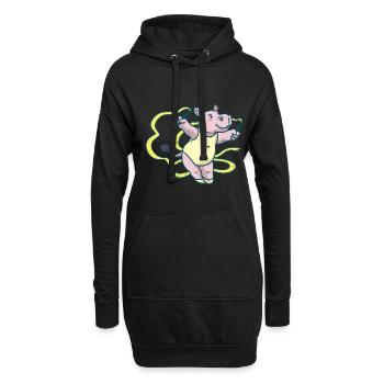 Nilpferd Turner - Hoodie-Kleid - Schwarz - Vorne