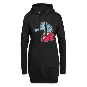 Seepferdchen Smoking Fisch Ozean Geschenk - Hoodie-Kleid - Schwarz - Vorne