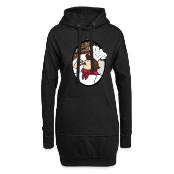 Chef spaghetti - Sweat-shirt à capuche long Femme - noir - Devant