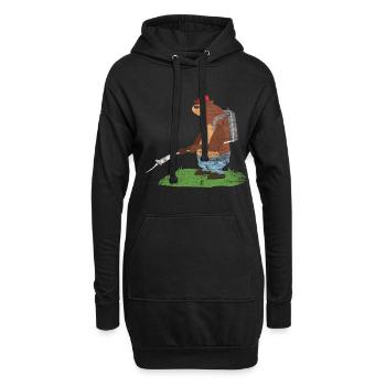Kammerjäger Bär Plage - Hoodie-Kleid - Schwarz - Vorne
